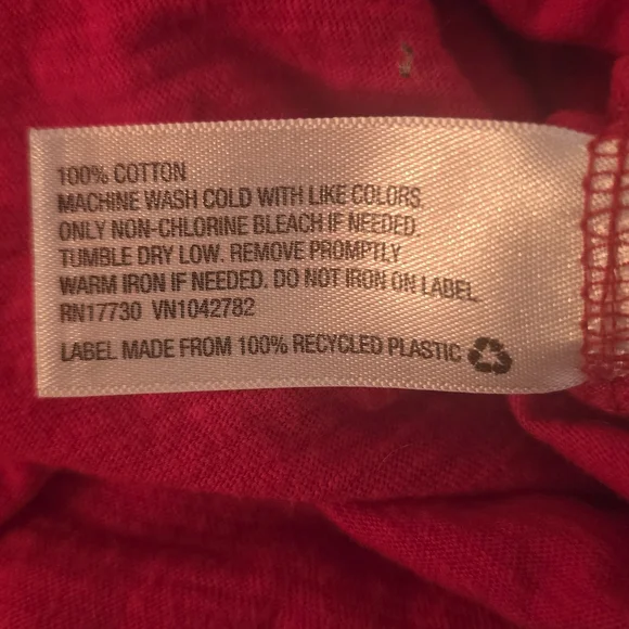 Merona Red V-Neck Short Sleeve Tee Shirt Cotton Classic Casual Basic Top XXL - Picture 4 of 4